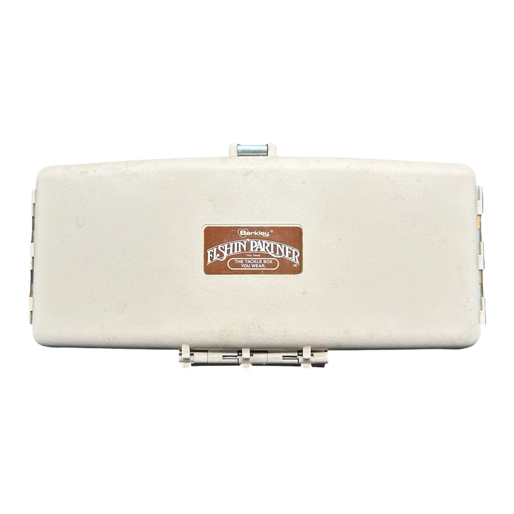 Vintage Berkley Fishin Partner Wearable Tackle Box Tan Plastic Curved (No Strap)